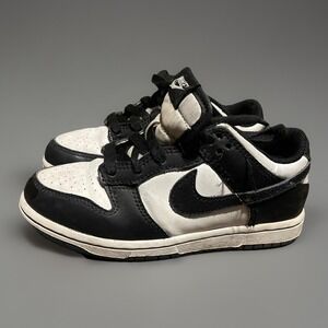 Size 13c- Nike Boys Panda Dunk Low Black White‎ Shoes